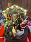 Cenário casa Noel c/luz movimento clr 16x15cm