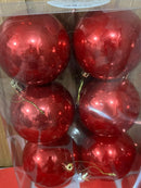 Bola brilho/fosca c/glitter vinho 8cm jogo