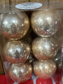 Bola brilho/fosca c/glitter champagne 8cm jogo