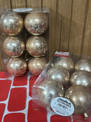 Bola brilho/fosca c/glitter champagne 8cm jogo