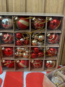 Bola natalina verm/ouro 4cm kit c/36 peças