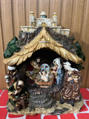 PRESEPIO EM RESINA TERRA PLANA C/LED