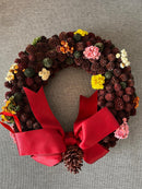 GUIRLANDA PINHA E FLORES 25CM