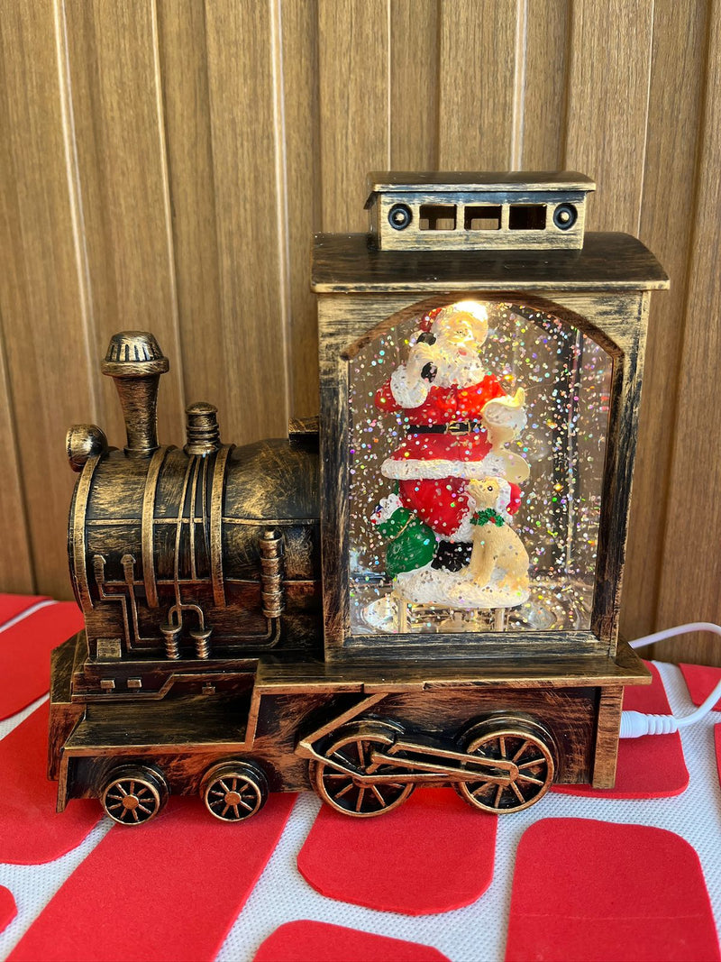 Globo de neve trem com papei noel 20x10x19cm c/usb