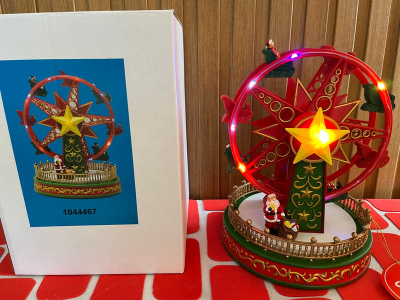 Cenário roda gigante c/som Led movimento clr 23x18cm 3AA