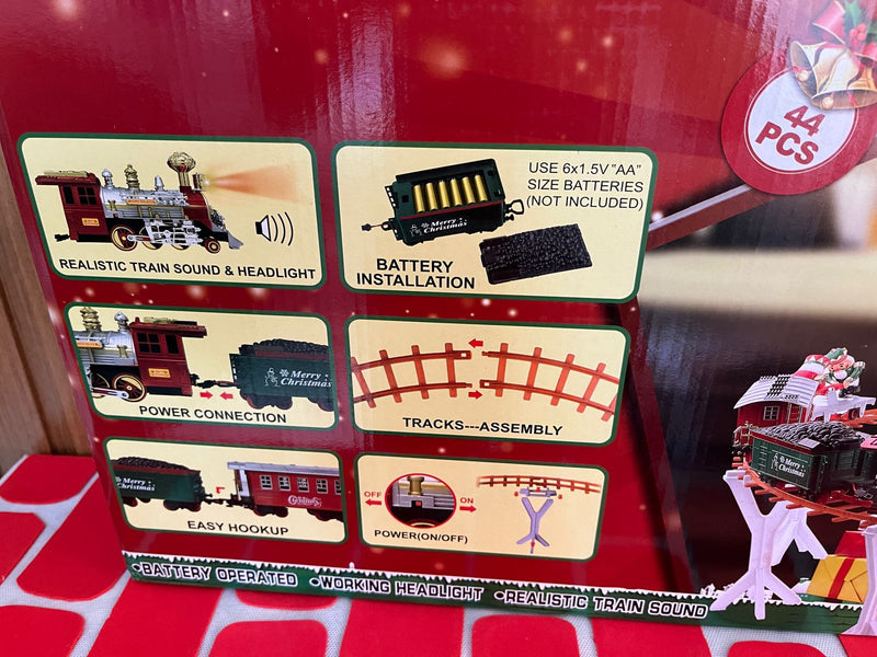 Dec Trem c/Led som movimento clr 63,5cm 6AA kit c/44 peças